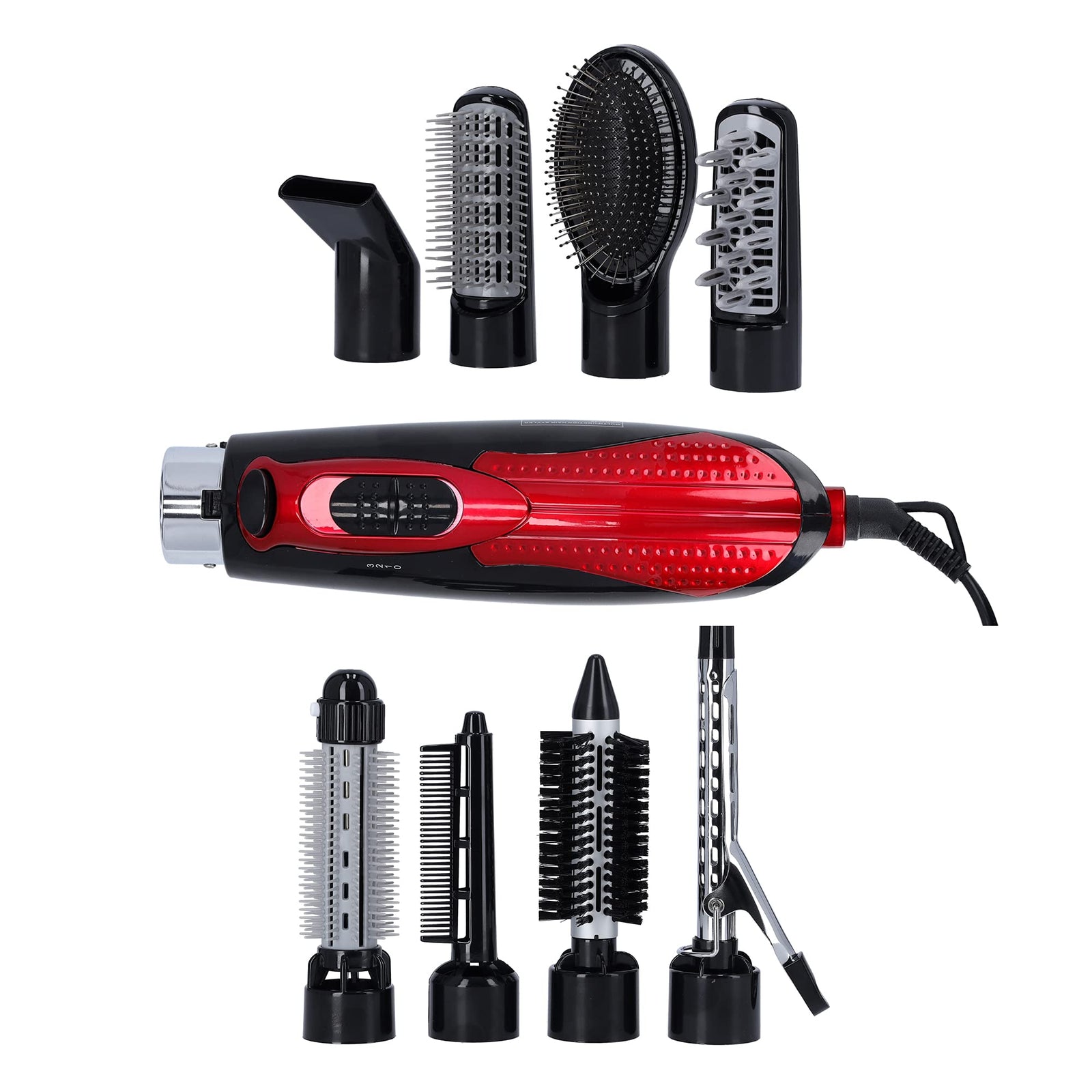 Olsenmark Multi Function Hair Styler, 8 In 1 - 3 Heat & 2 Speed Setting - 360 Degree Swivel Cord - Safety Cut-Off