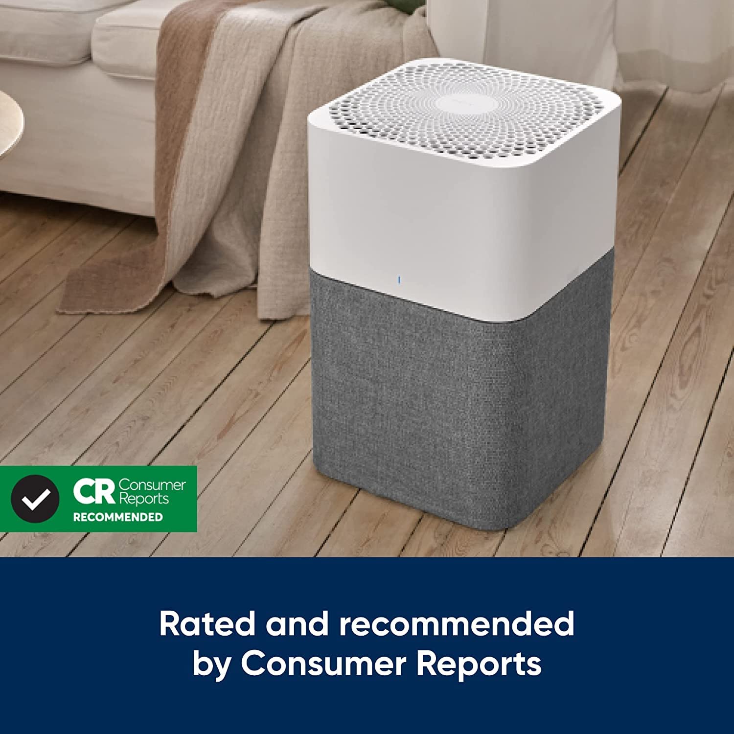 Blueair Air Purifier-Blue 3610 Cleans Upto 2640sqft, 600m³/h CADR, Air Quality Indicator, HEPASilent Technology Removes 99.97% Pollen, Dust, Mould, Bacteria, Viruses, VOCs, Odours