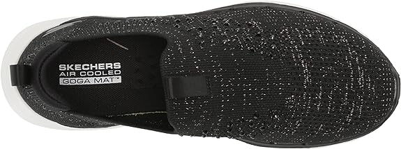 Skechers Womens GO Walk 6 Rhinestone Slip ON Sneaker Shoes, Color Black/Rose Gold, Size 38 EU