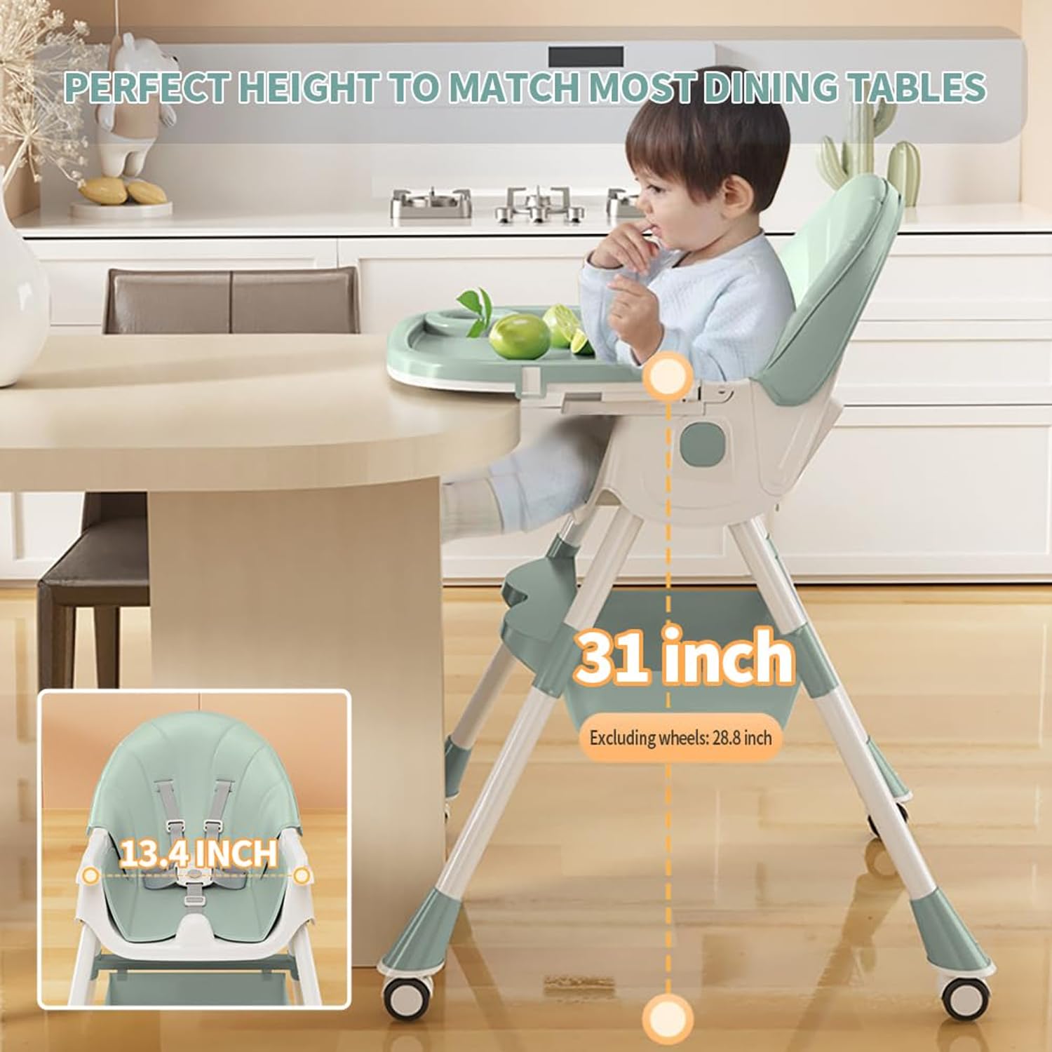 OYDAS High Chair Baby Feeding,4 in 1 high Chairs for Baby and Toddlers,High Chair baby Feeding,Travel Foldable High ChAir with Foot Rest,Baby Eating Chair,Adjustable Height & Recline (gg157)
