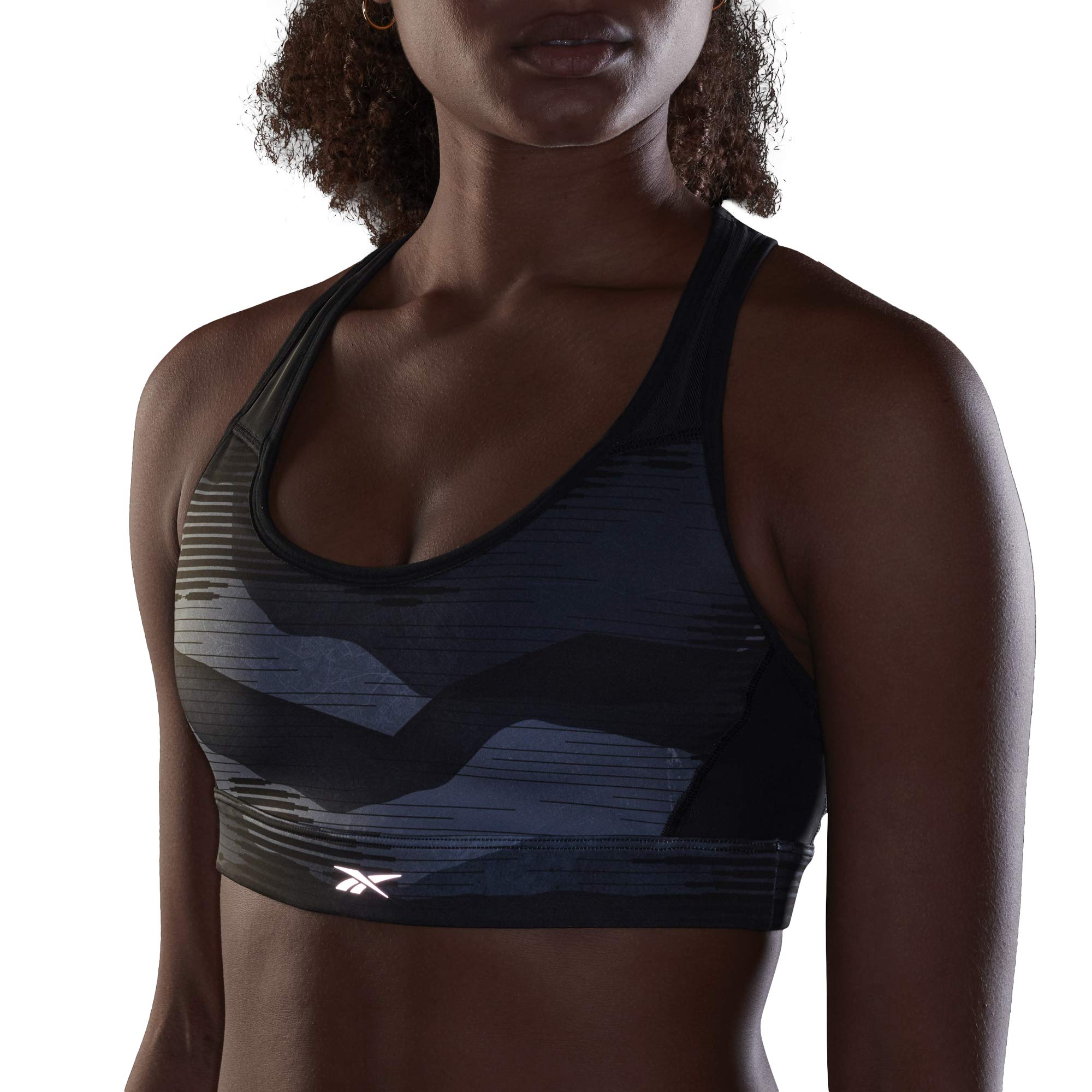 Reebok Women's Re Lux Racer Bra-AOP Sports Bra