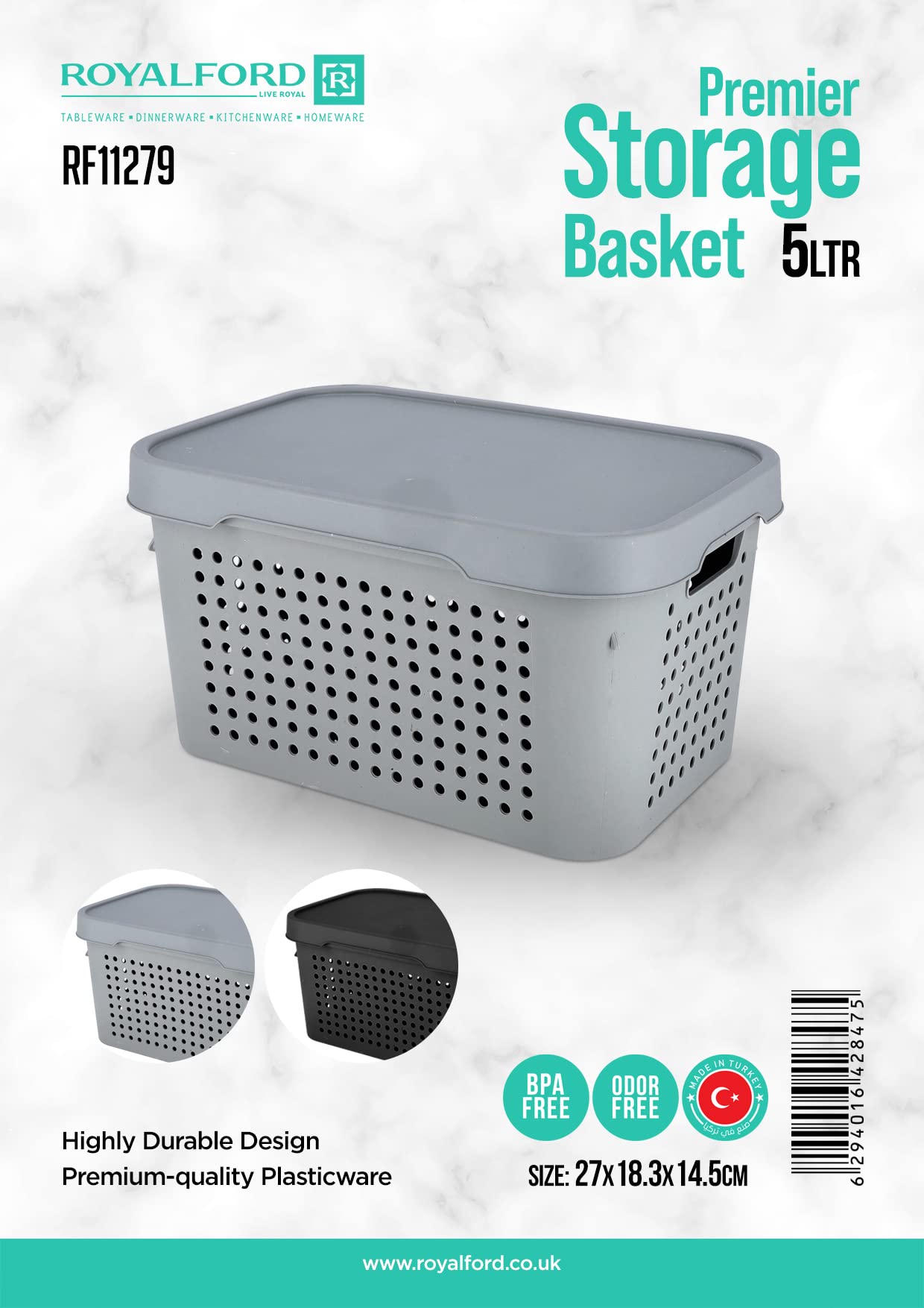 Royalford 5L Premier Storage Basket - RF11279