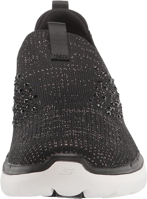 Skechers Womens GO Walk 6 Rhinestone Slip ON Sneaker Shoes, Color Black/Rose Gold, Size 38 EU