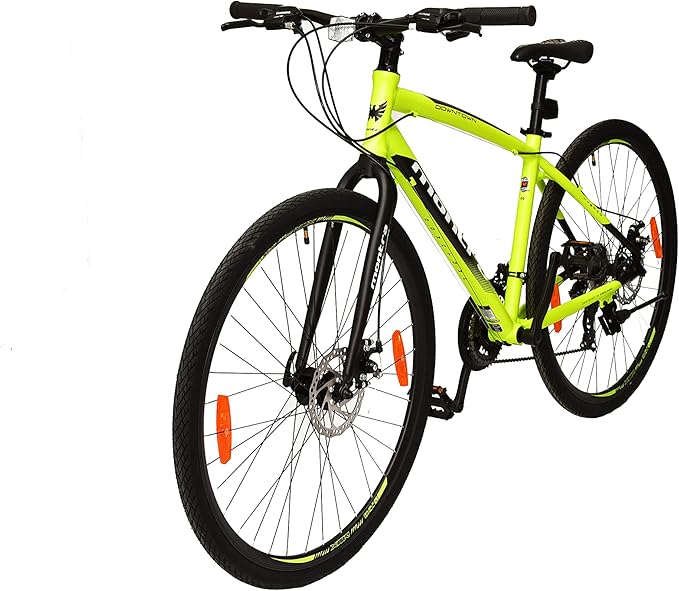 MONTRA-2020-DOWNTOWN-7X3-Disc-700CX35C-17(M)-Neon Yellow with Black/White Graphics-HYBRID-Gents