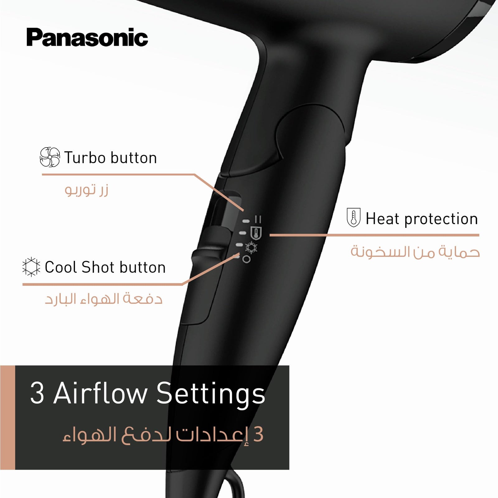 Panasonic EH-ND65 2000W Compact Powerful Hair Dryer with 11mm concentrator nozzle for Fast Drying & Smooth Finish