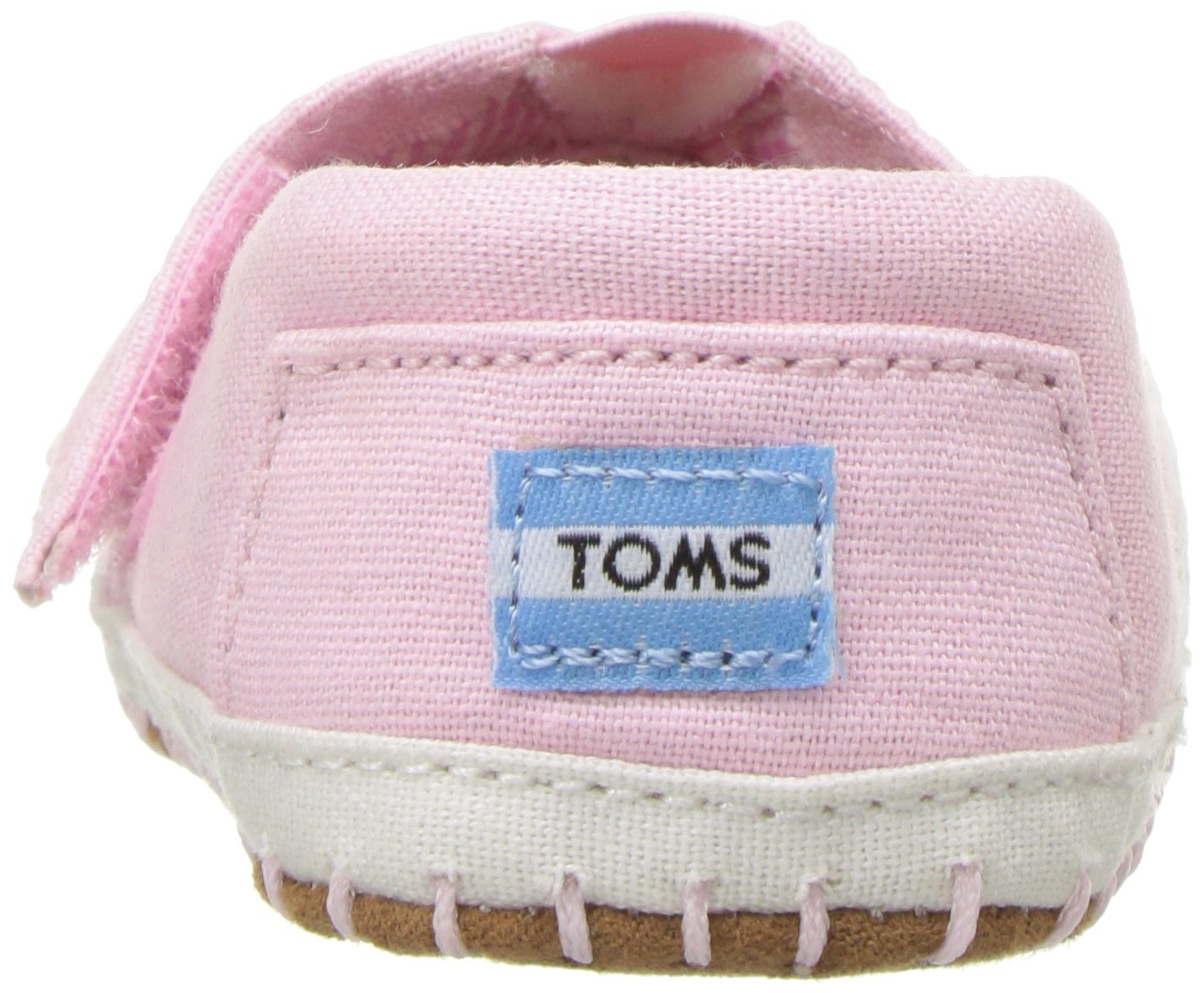 TOMS Velcro Closure Stitched Heel Tab Logo Canvas Slip-on Shoes for Girls