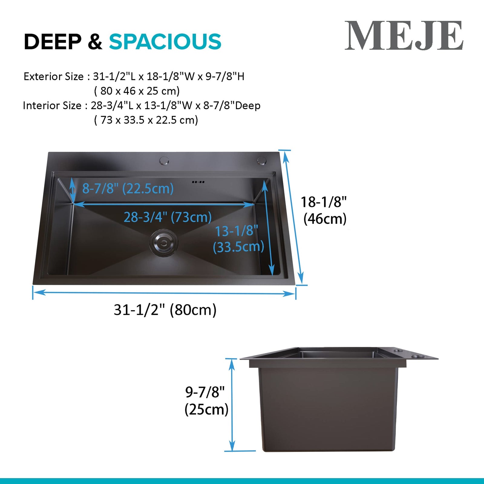 Black Stainless Steel Workstation Kitchen Sink