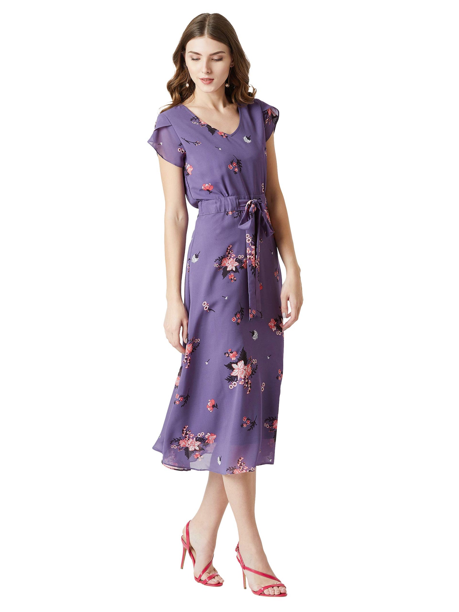 Miss Olive Women's Georgette Shift Midi Dress