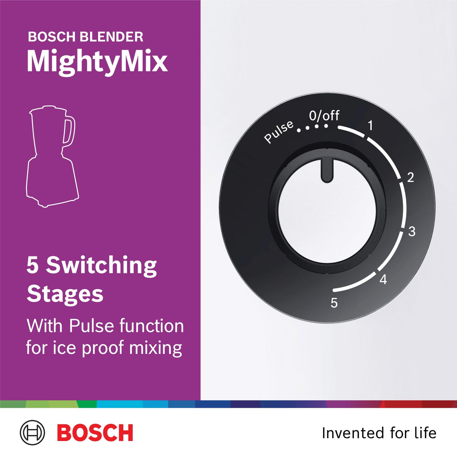 Bosch Blender 600 W Stirring Machine, 1500 ml Food Capacity, with Smoothie Filter and Grinder, German Engineering, Mightymixx