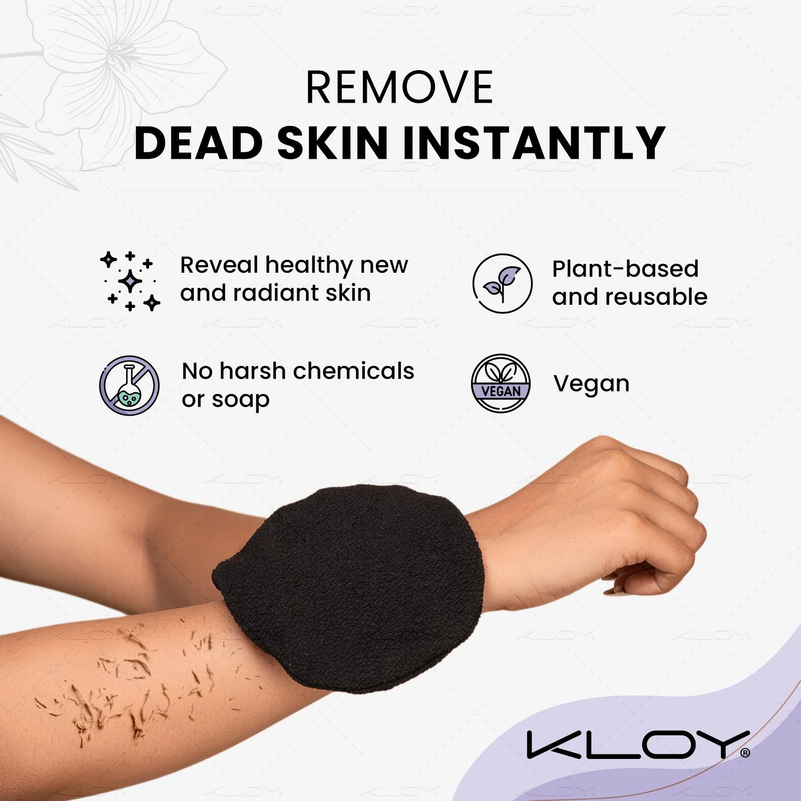 KLOY Bathing Mitt/Glove for Exfoliation, Body Scrubber, Made of Viscose Rayon Fiber