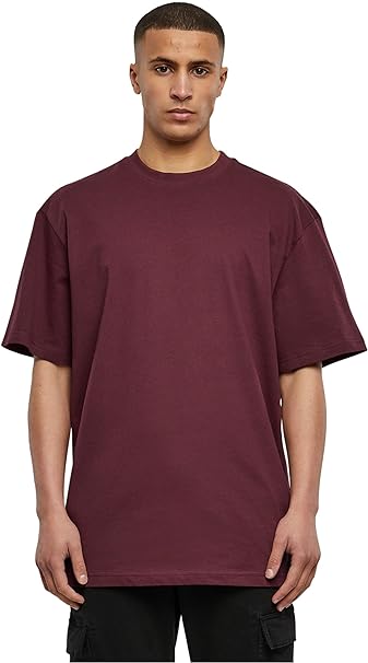 Urban Classics mens Tall Tee Oversized T-Shirt Oversized Short Sleeves T-Shirt with Dropped Shoulders, 100% Jersey Cotton (pack of 1) Size: XL Color: Red wine