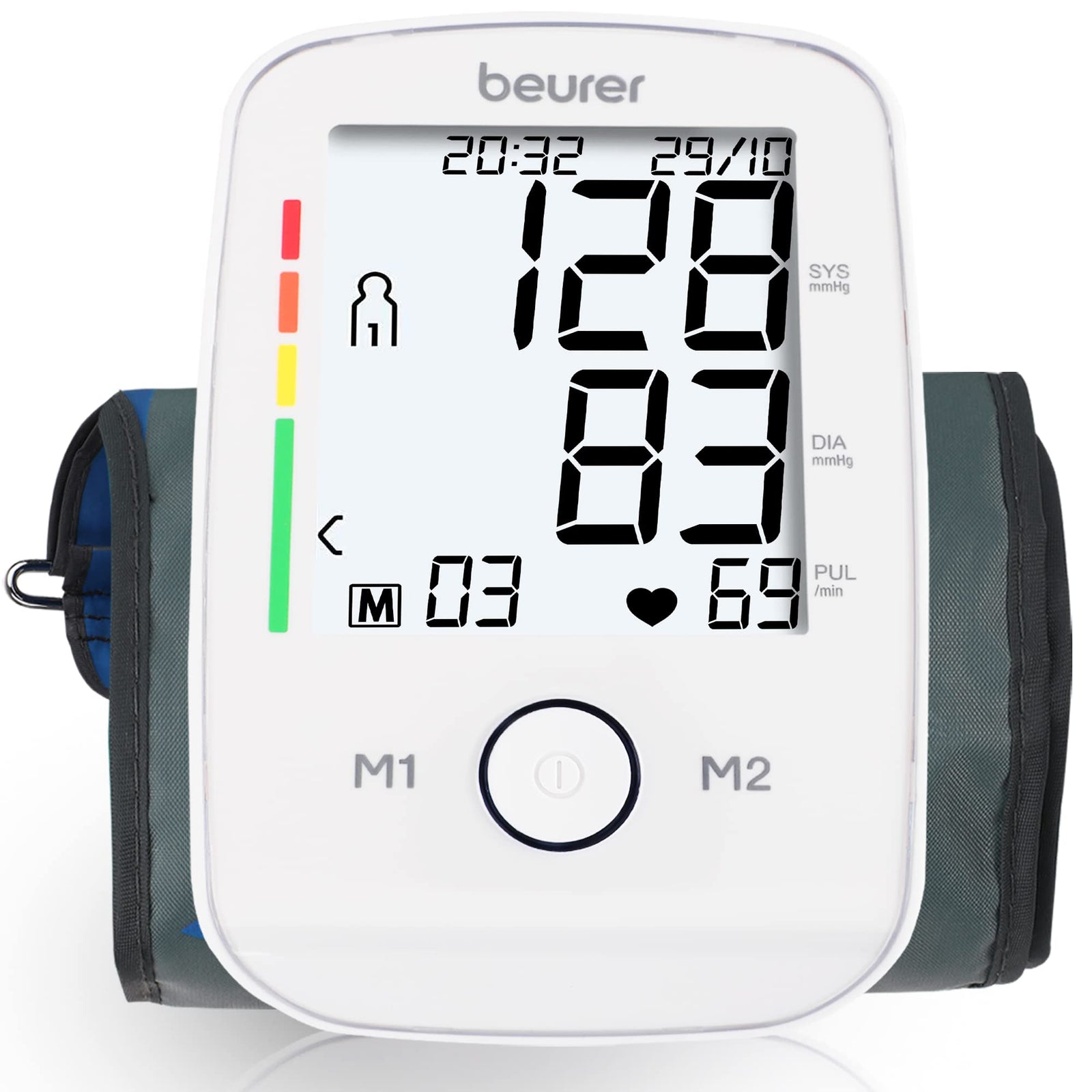 Beurer BM 45 Automatic Blood Pressure Monitor, Clinically Validated, Blood Pressure Machine with Arrhythmia Detection & Colour-Coded Risk Indicator according to WHO standards