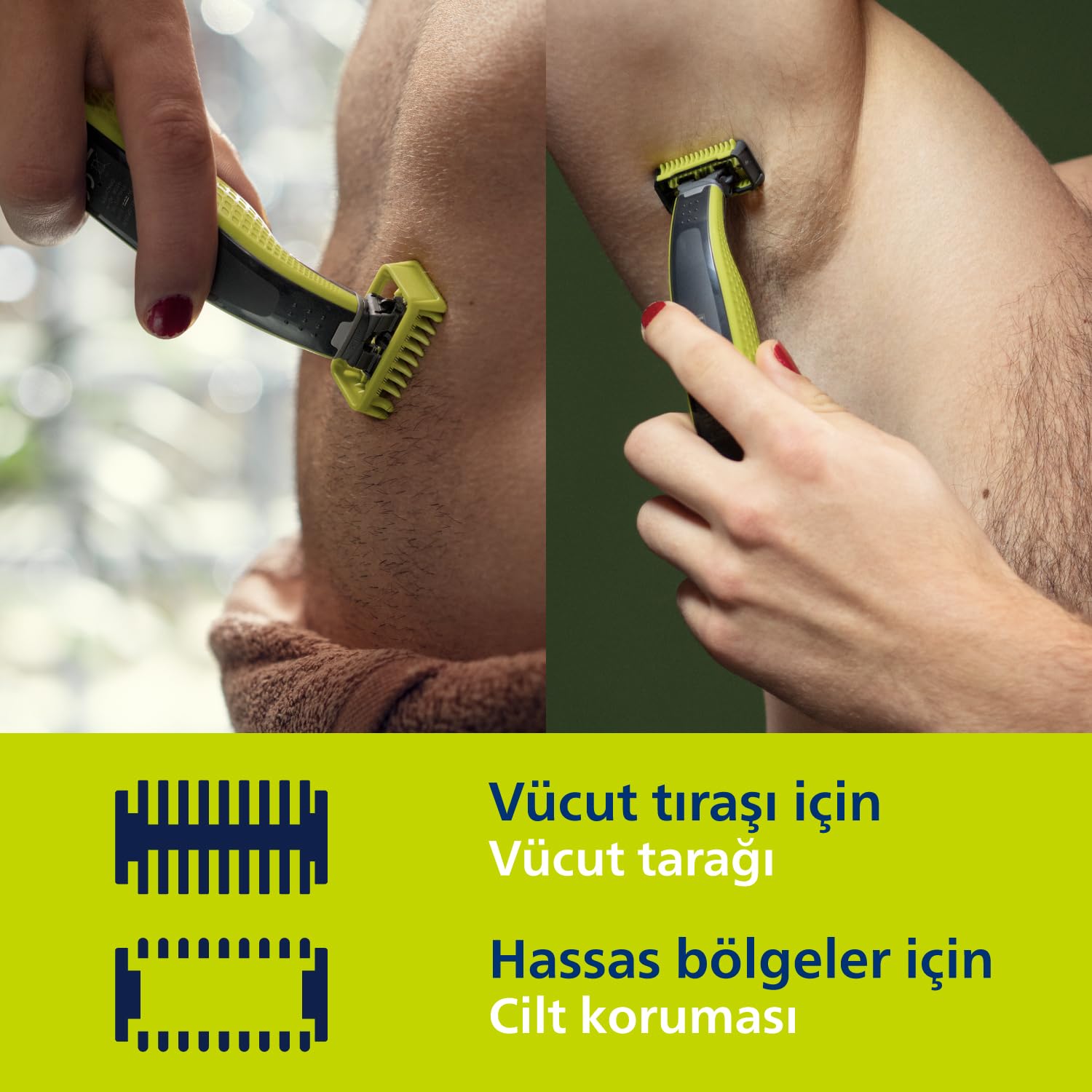 Philips OneBlade | Dual-Sided Blade | Unique One-Blade Technology | Long Lasting Battery | Waterproof | Electric Beard Trimmer, Shaver | Face + Body | QP2824