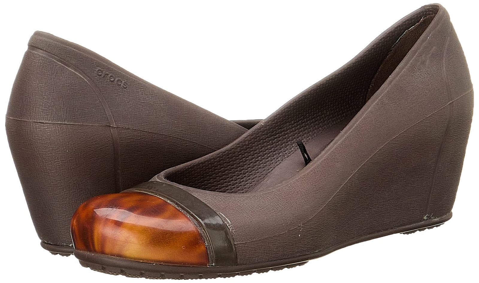 Crocs Tortoise-Shell Toe-Cap Wedge Heels For Women