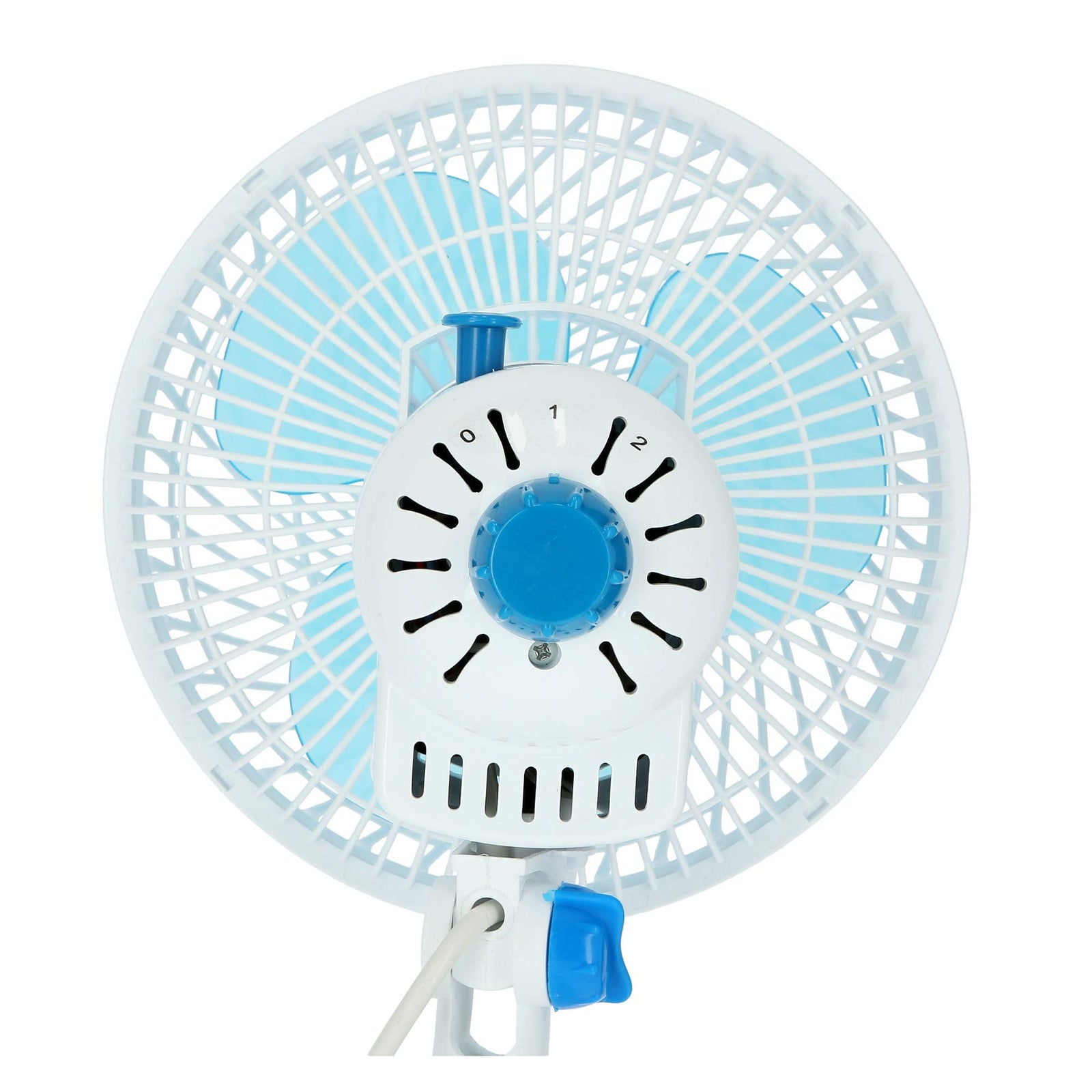 Krypton Table Fan, 8 Inch, Blue/White