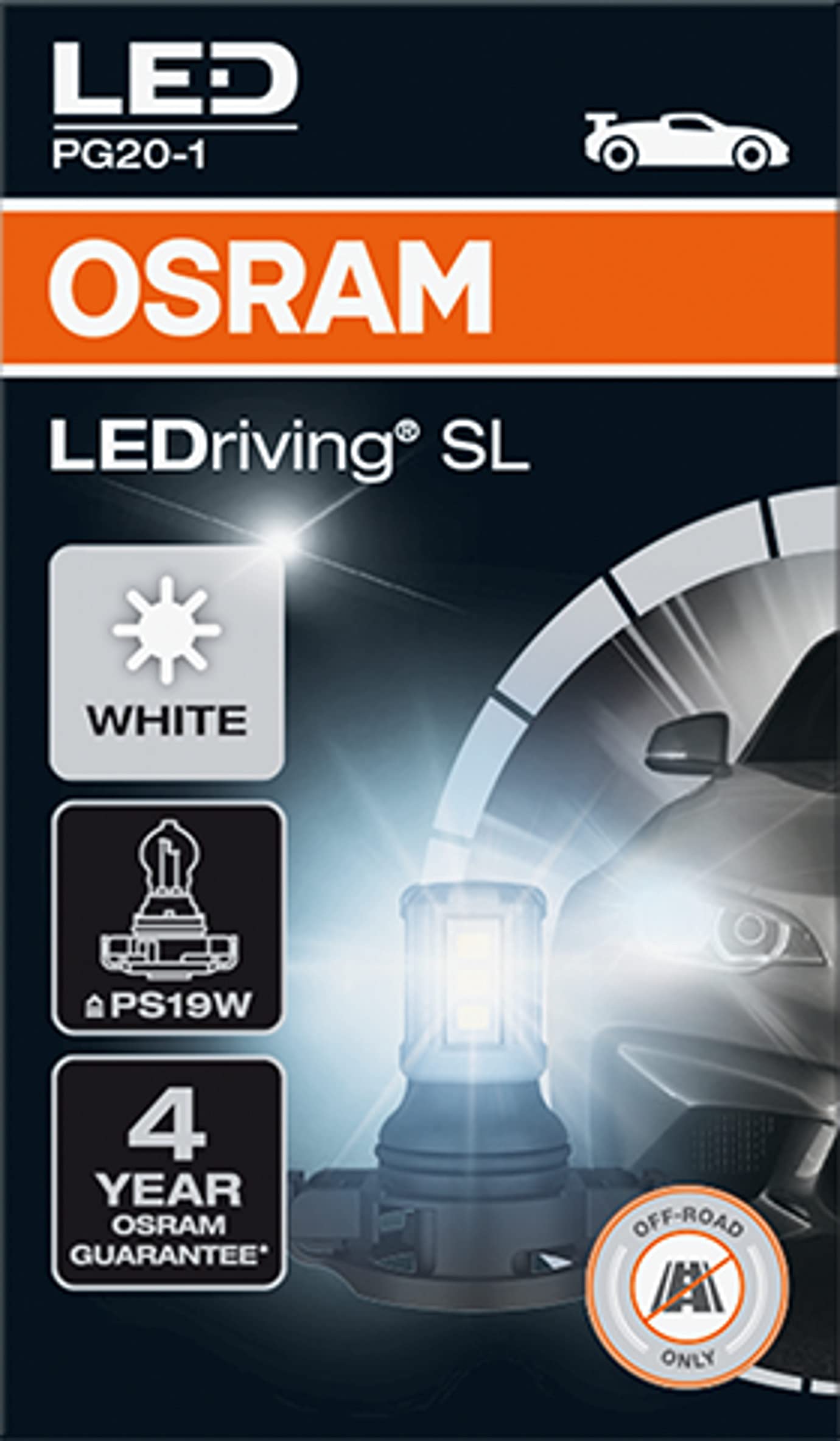 OSRAM LEDriving SL، لمبة إشارة PS19W - إضاءة بيضاء 6000K LED (للاستخدام على الطرق الوعرة فقط)
