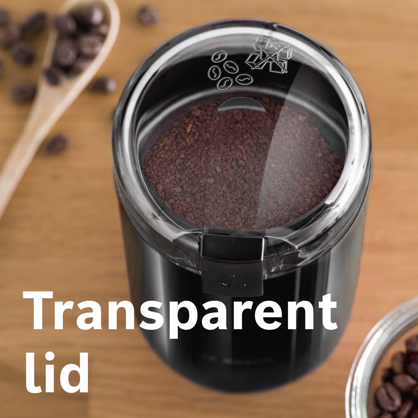 Bosch Coffee Grinder, for 75 g Beans, Safety Function, Stainless Steel Chopping Blade, Black, MKM6003NGB, 1 Year Manufacturer Warranty