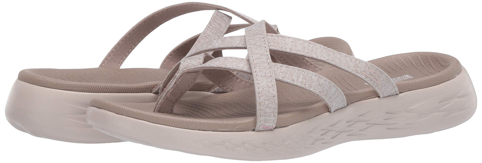 Skechers ON-THE-GO Women's Flat Sandal - Taupe Textile