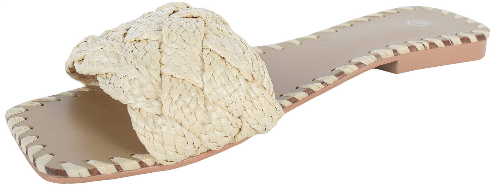 Pixi Braided Wide Strap Flat Slippers for Women