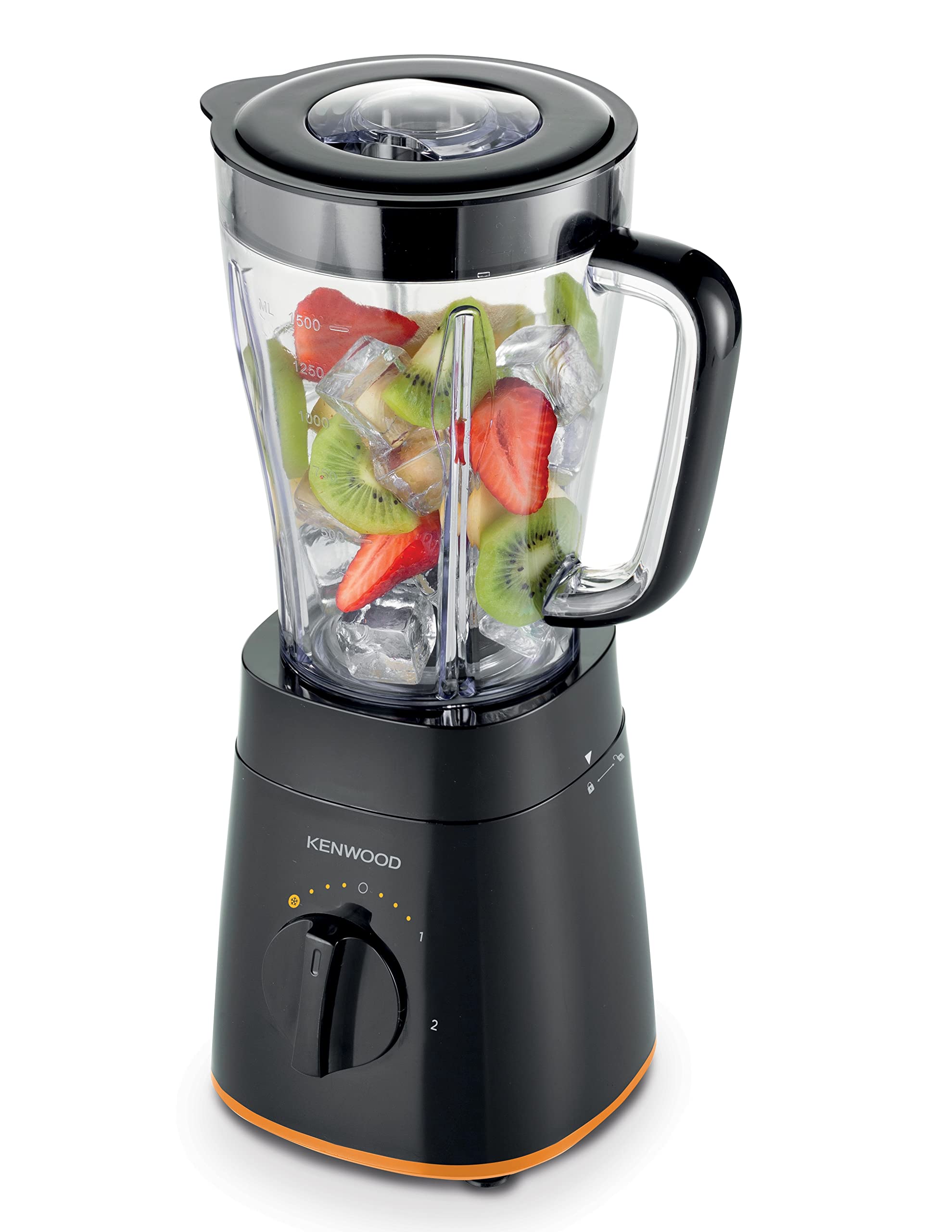 Kenwood Blender 500W Smoothie Blender/Smoothie Maker 1.5L with Grinder Mill, Chopper Mill, Ice Crush Function BLP15.360BK Black