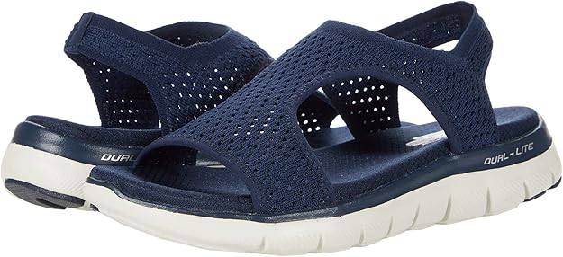 Skechers Golf Women's Flex Appeal 2.0 - Deja Vu Sport Sandal, Navy, 7 UK, Navy, 40 EU