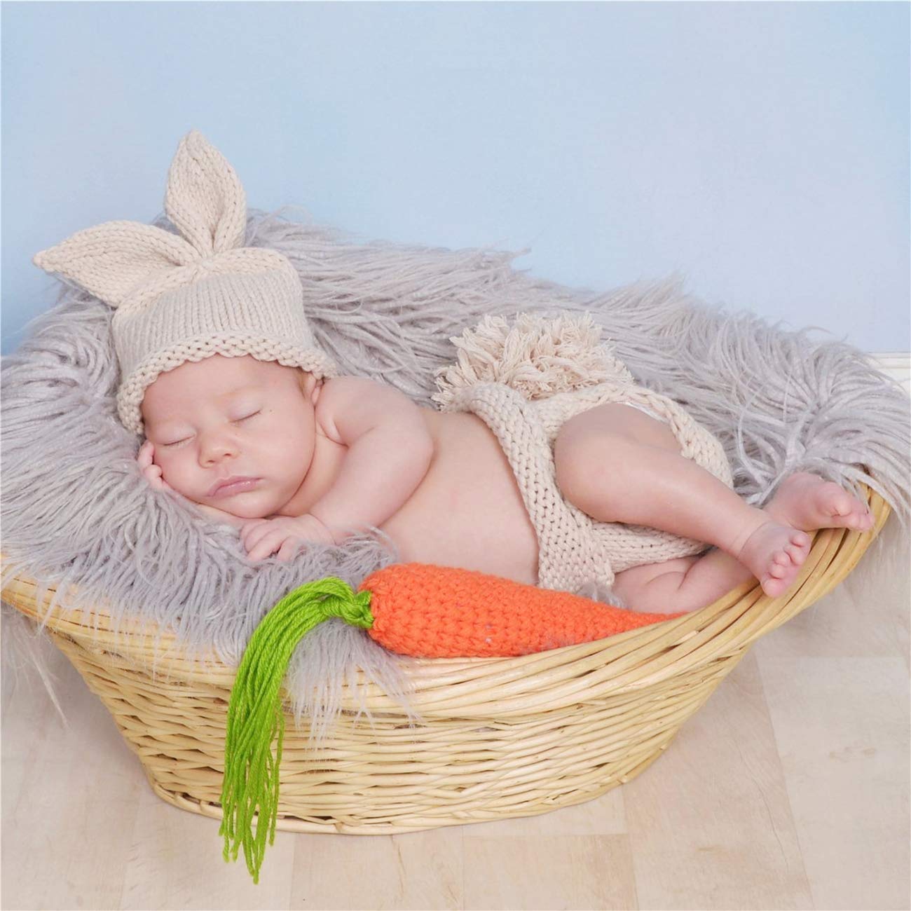 Newborn Baby Photography Prop, Photo Outfits Cute Rabbit Photoshoot Costume for 0-6 Month Toddler Infant