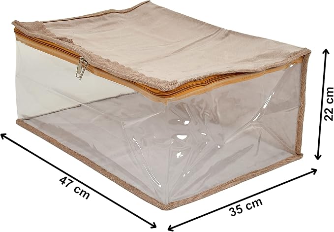 Fun Homes Laminated Transparent Underbed Storage Bag- Pack of 2 (Ivory)-HS_38_FUNH21452