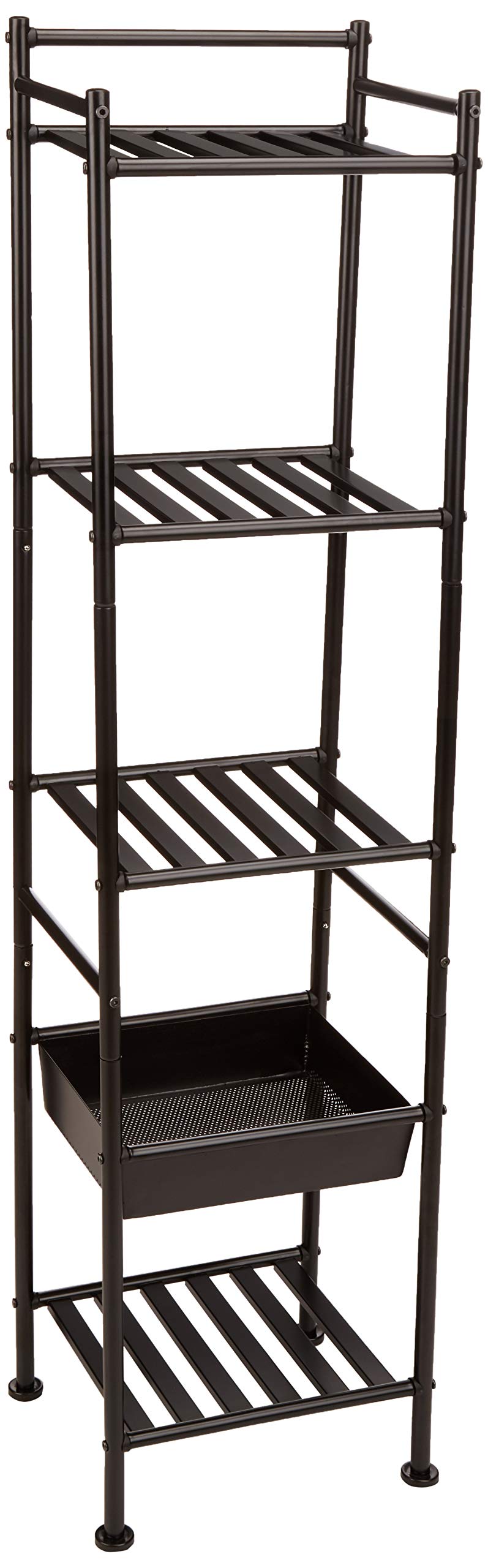 Amazon Basics 5-Tier Bathroom Shelving Unit with Basket