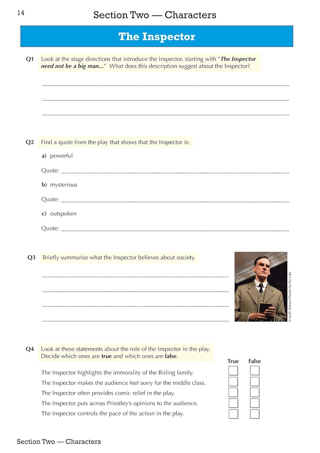 GCSE English - An Inspector Calls Workbook (includes Answers)