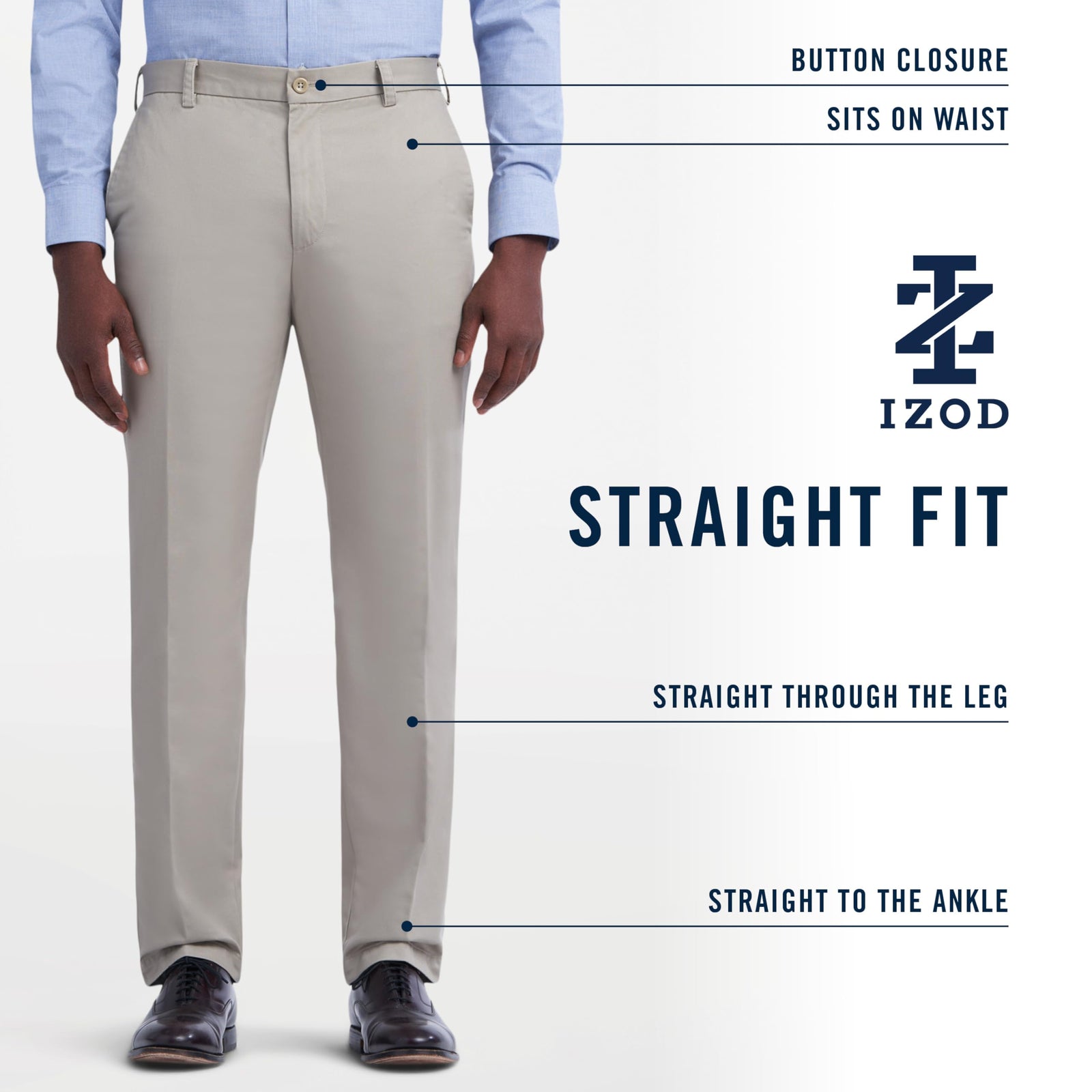 IZOD Men's Regular American Chino Flat Front Straight-Fit Pant