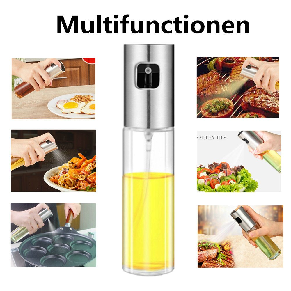 Olive Oil Sprayer, Food-grade Glass Oil Spray Bottle Oil Misters Vinegar Bottle Oil Dispenser for Cooking, Salad, BBQ, Kitchen Baking, Roasting, 3.42-ounce Capacity