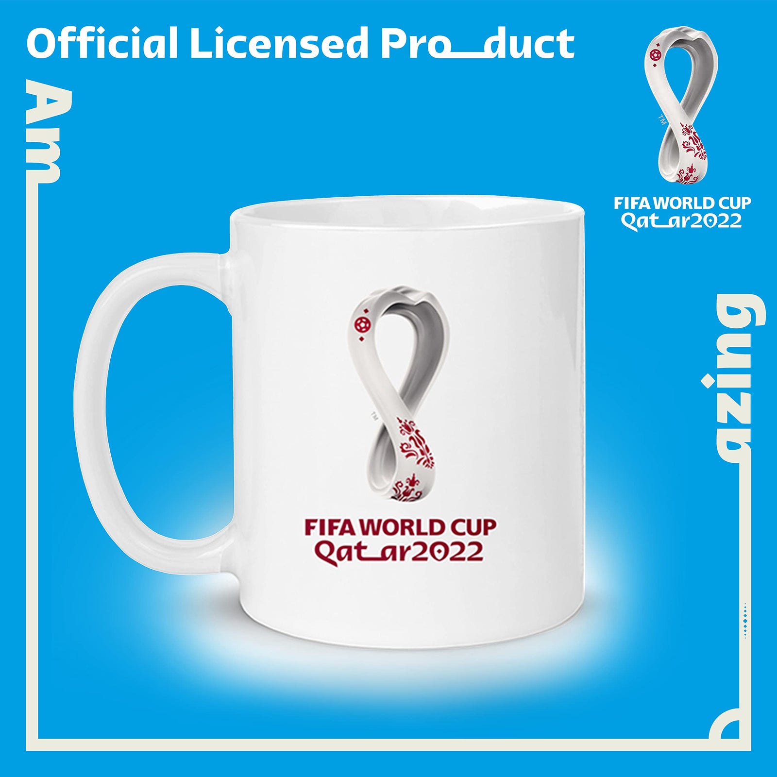 Fifa World Cup Qatar 2022 Graphic Printed Ceramic Mug Generic 450ml, White, RT500101027