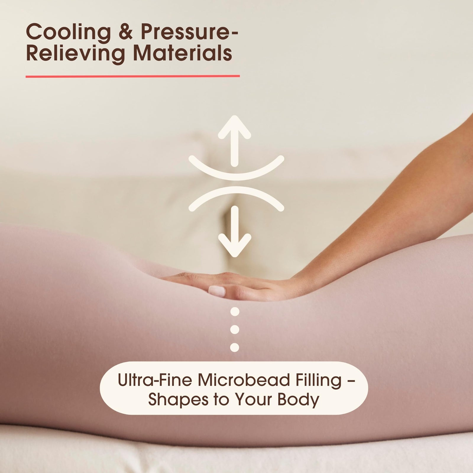 BBHugme Pregnancy Pillow - Long Body Pillow with Cooling Technology - Ideal Pregnancy & Nursing Pillow - Comfortable Body Support and Temperature Regulation- Versatile Multi-Use Maternity Pillow