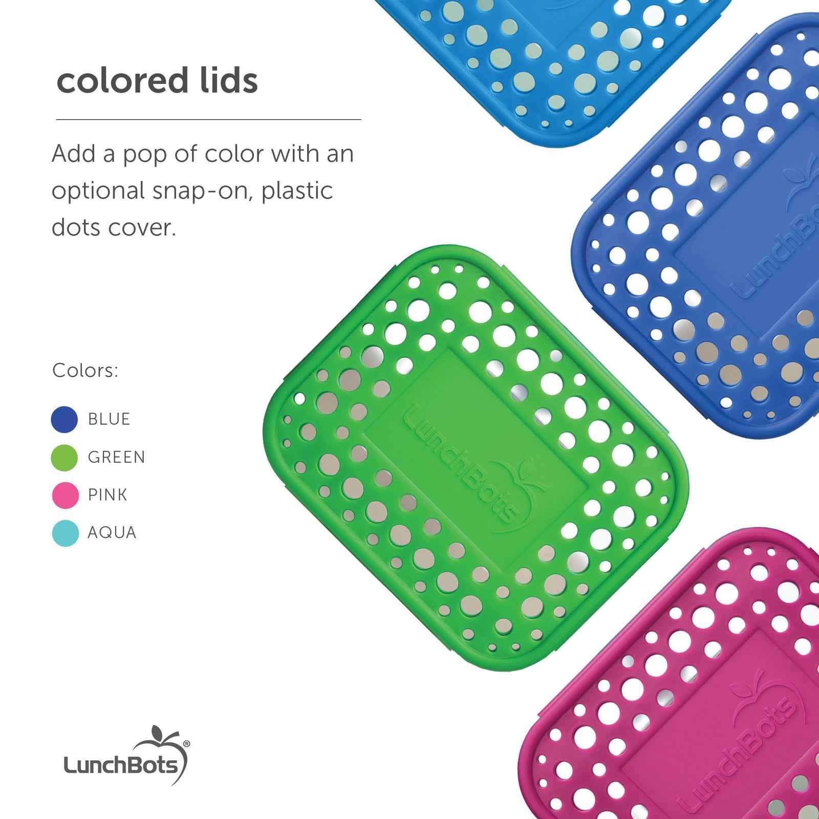 LunchBots Trio II Stainless Steel Food Container - Three Section Design Perfect for Healthy Snacks, Sides, or Finger Foods On the Go - Eco-Friendly, Dishwasher Safe and BPA-Free - Aqua Dots