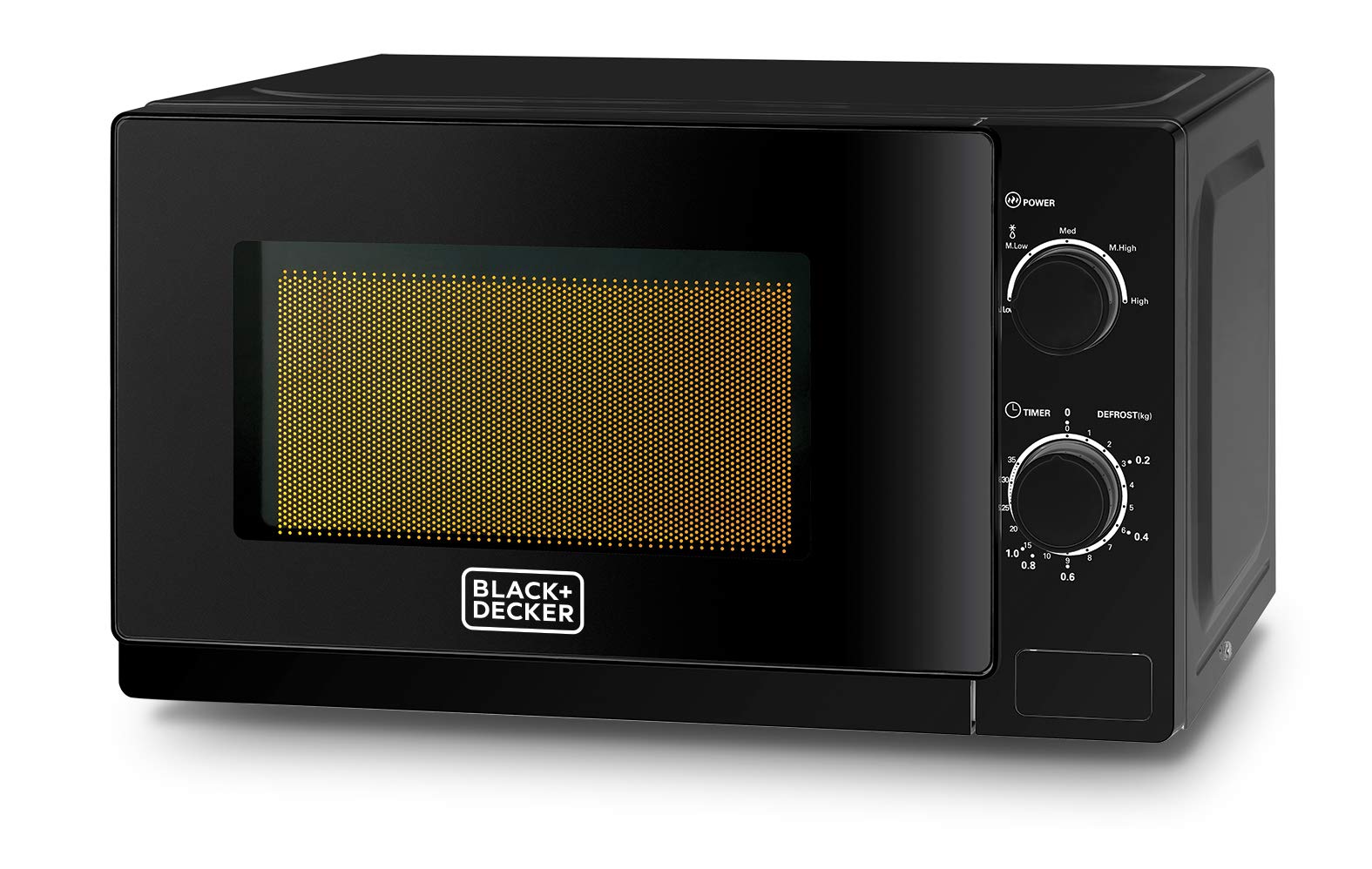 Black & Decker 20l 700w microwave black, multiple timer options, 5 power levels with weight/time, defrost function, cooking end signal for cooking/heating/defrost function mz2020p-b5