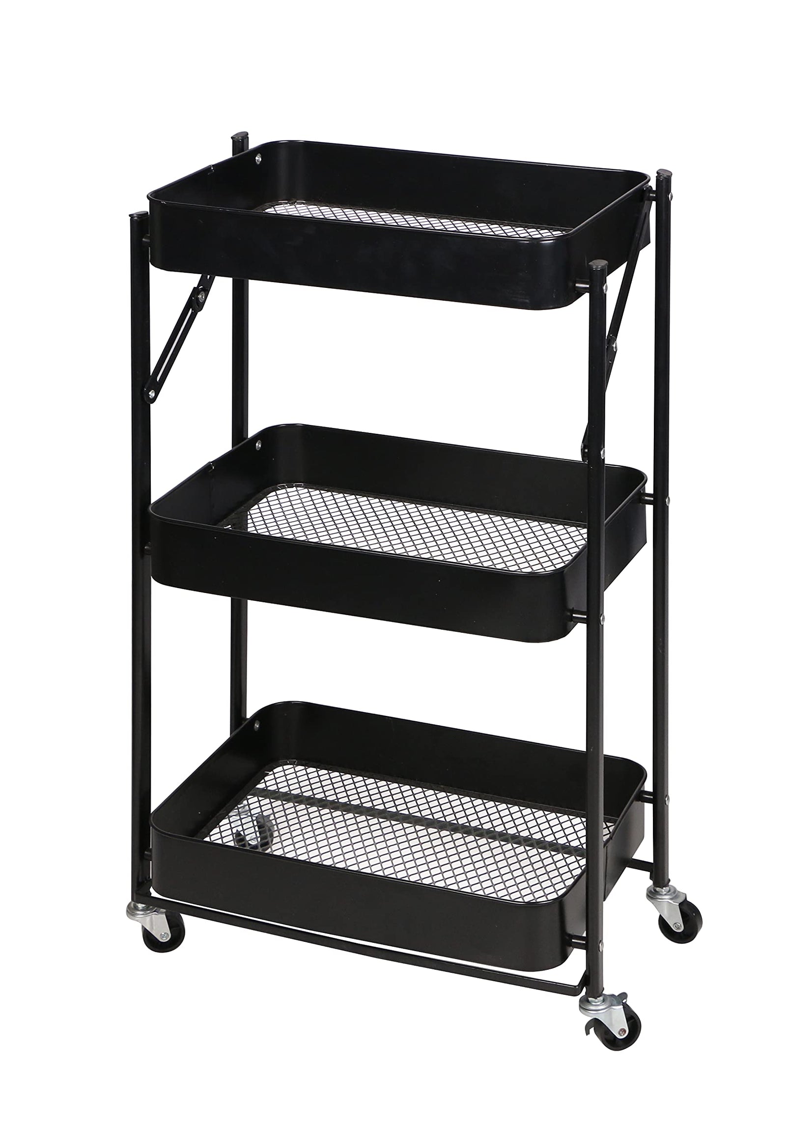 HOMEPRO Better Value for Better Living Home Pro Smart Folding Mobile Kitchen Storage Rack Semi Matte Black