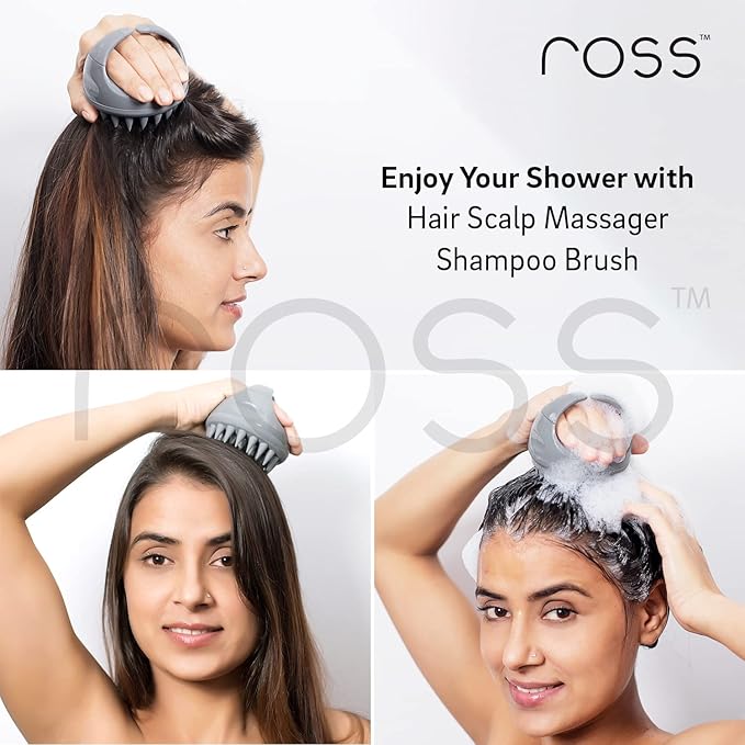Ross Hair Scalp Massager Shampoo Brush with Soft Silicone Bristles