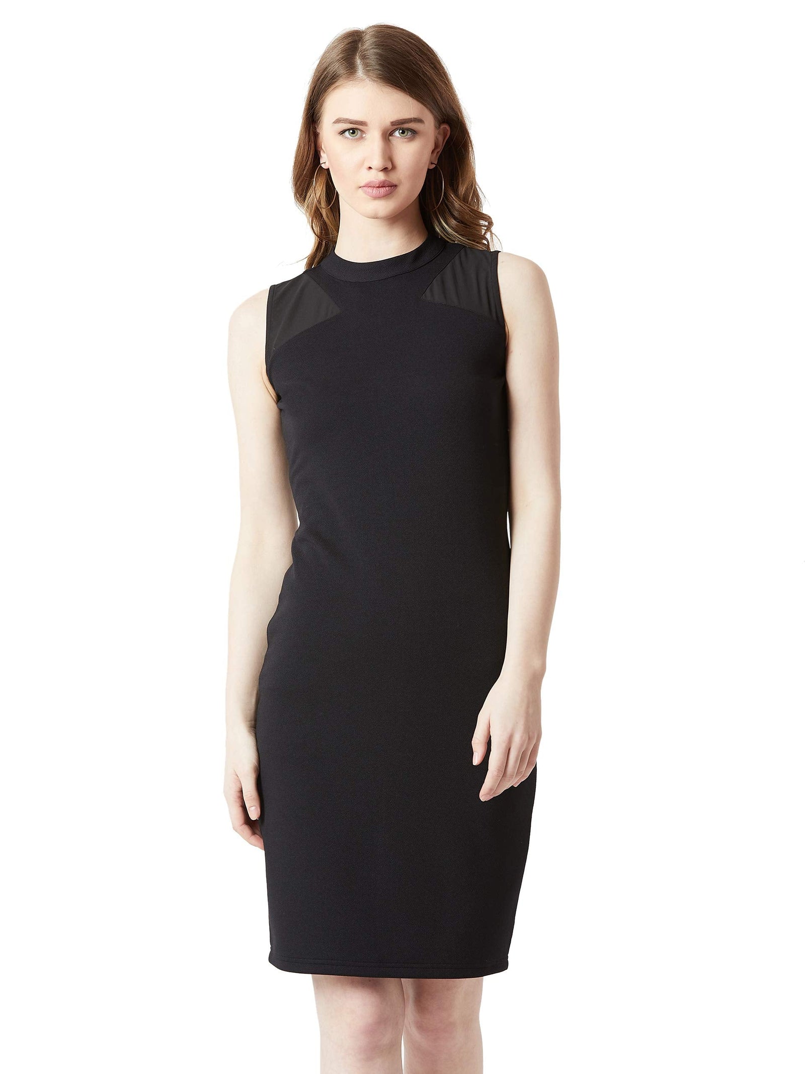 Miss Olive Women's Bodycon Knee-Length Dress.BLACK