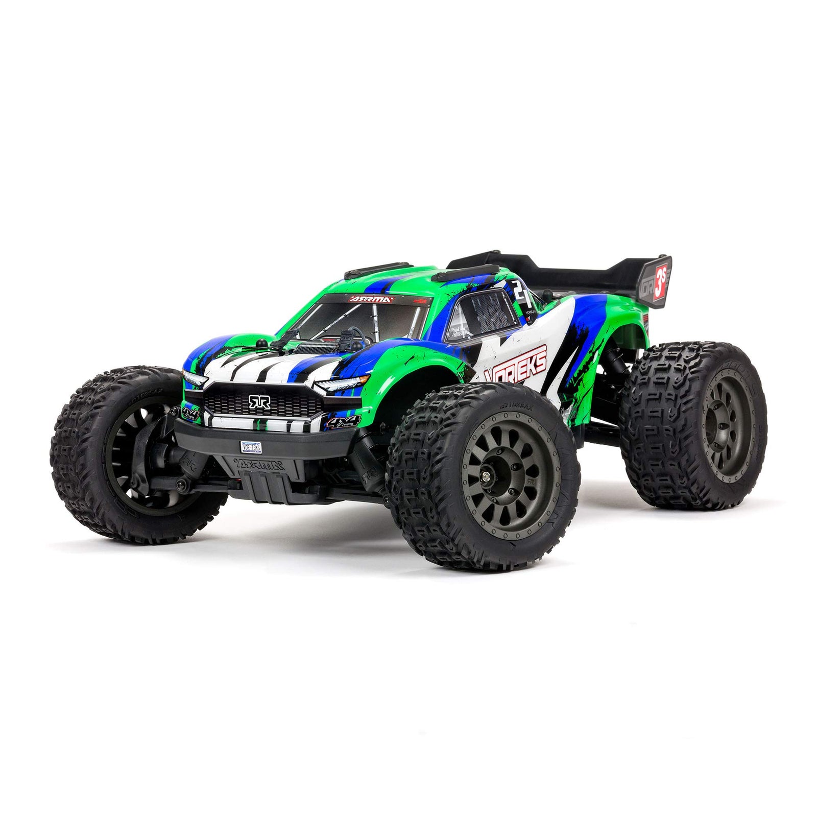 ARRMA RC Truck 1/10 VORTEKS 4X4 3S BLX Stadium Truck RTR (Batteries and Charger Not Included), Green, ARA4305V3T3