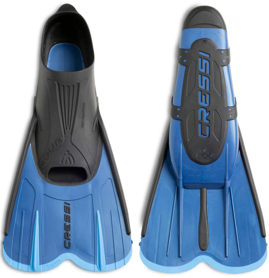 Cressi Adult Short Light Swim Fins with Self-Adjustable Full Foot Pocket - Perfect for Travel - Agua Short: Made in Italy