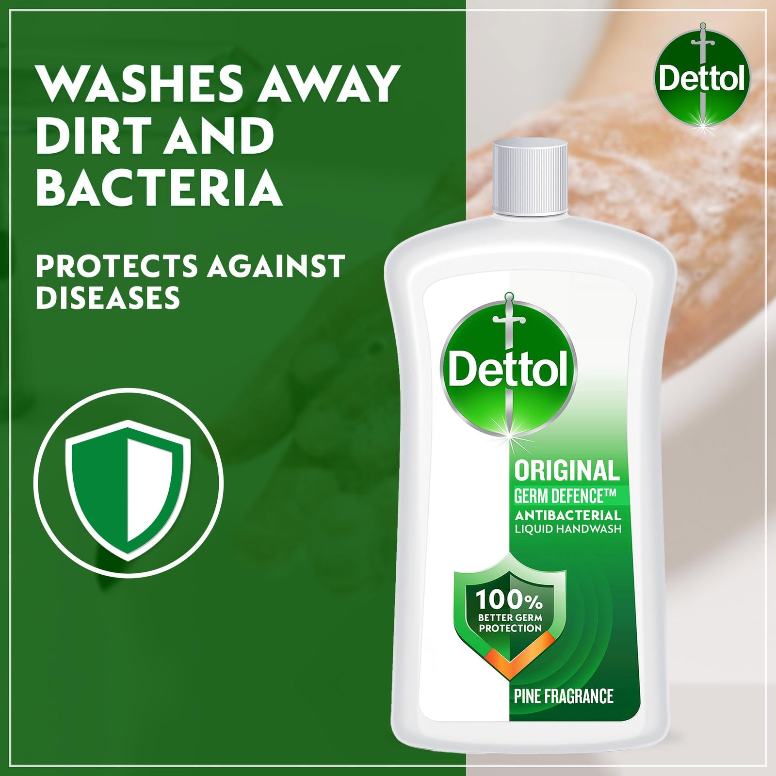 Dettol Original Handwash Liquid Soap Refill Pine Fragrance 1Litre packaging may vary