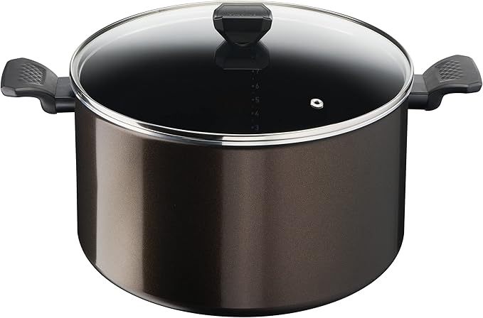 Tefal Easy Cook & Clean Non Stick Stock Pot, 30 cm 11.7 L with Lid, Black,B5546902