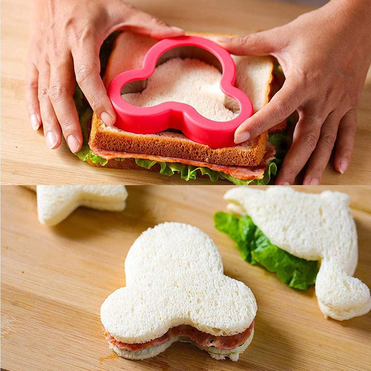 ECVV 12Pcs Stainless Steel Sandwich Cookie Cutters Set Mini Vegetable Fruit Cutters Food Grade Cookie Cutter Mold for Kids Food Decoration Tools for Kitchen