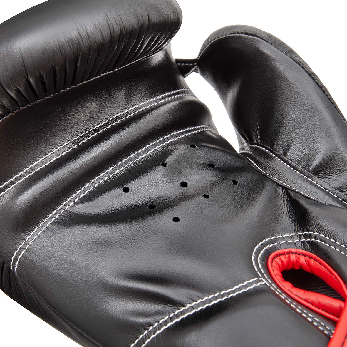 Leather Boxing Gloves - 16Oz Black/Red