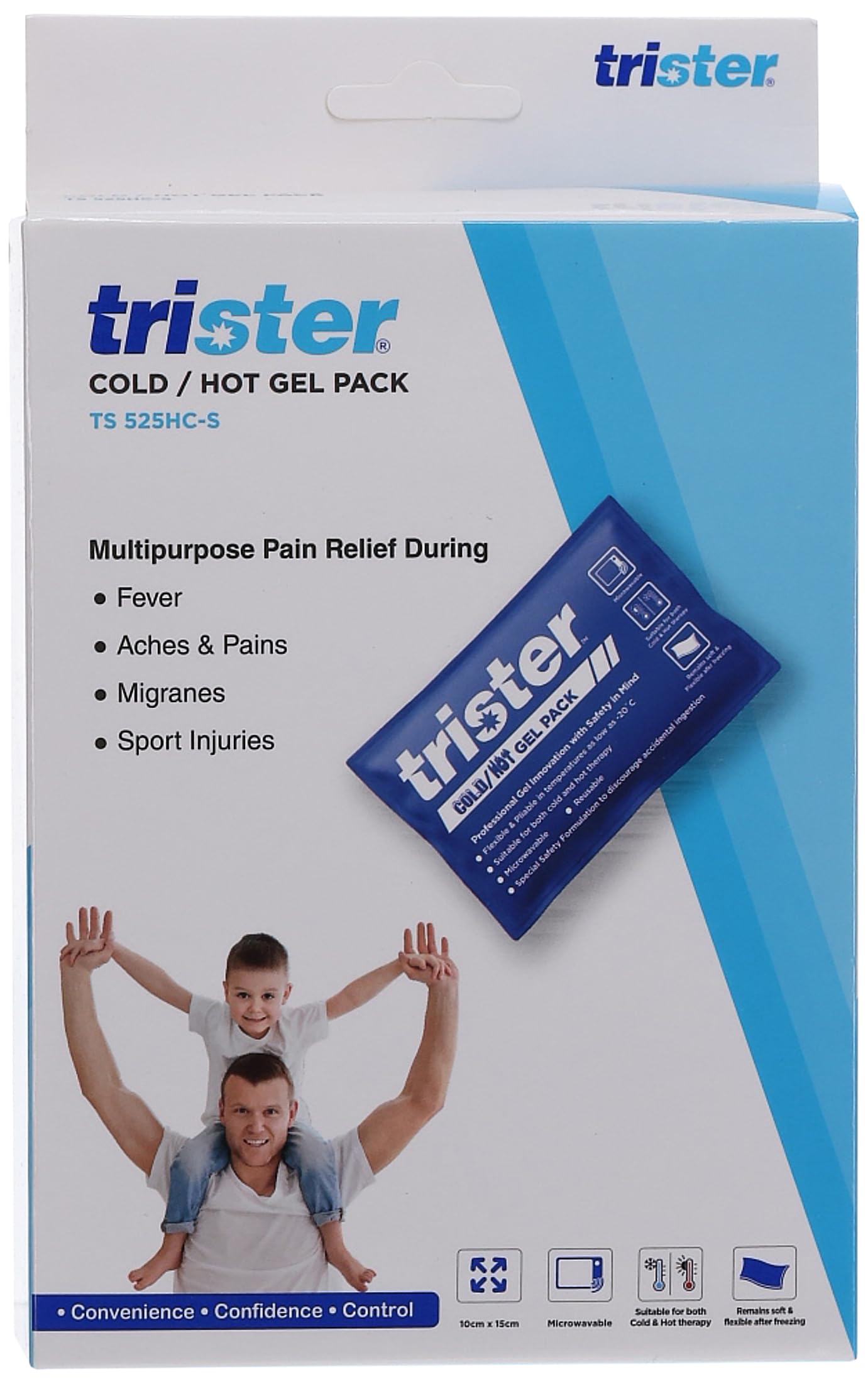 Trister Soft Cold/Hot Gel Pack Small | Multipurpose Hot & Cold Gel Pack Pain Relief | Microwavable Safe | Freezing and Heating | TS 525HC-S