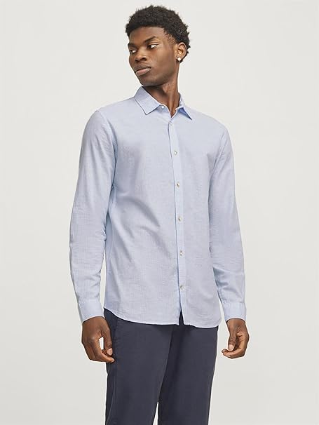 Jack & Jones Mens SUMMER LINEN BLEND SHIRT SN Modern