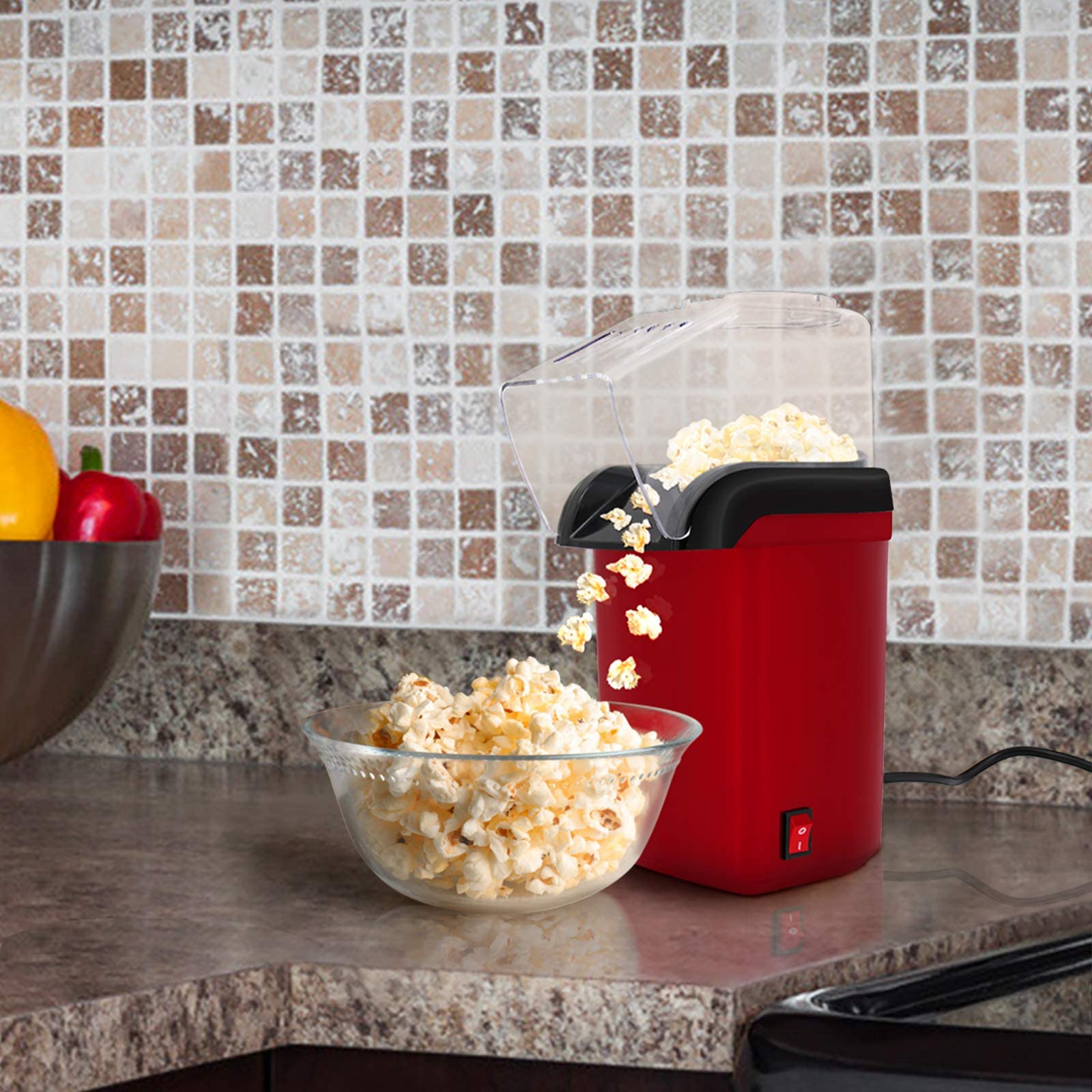 eWINNER Hot Air Popper Electric Popcorn Maker Machine No oil needed, Healthy & Delicious Snack for Kids Adults Home Party Snack Great for Holding Parties in Home & Watching Movies with Family