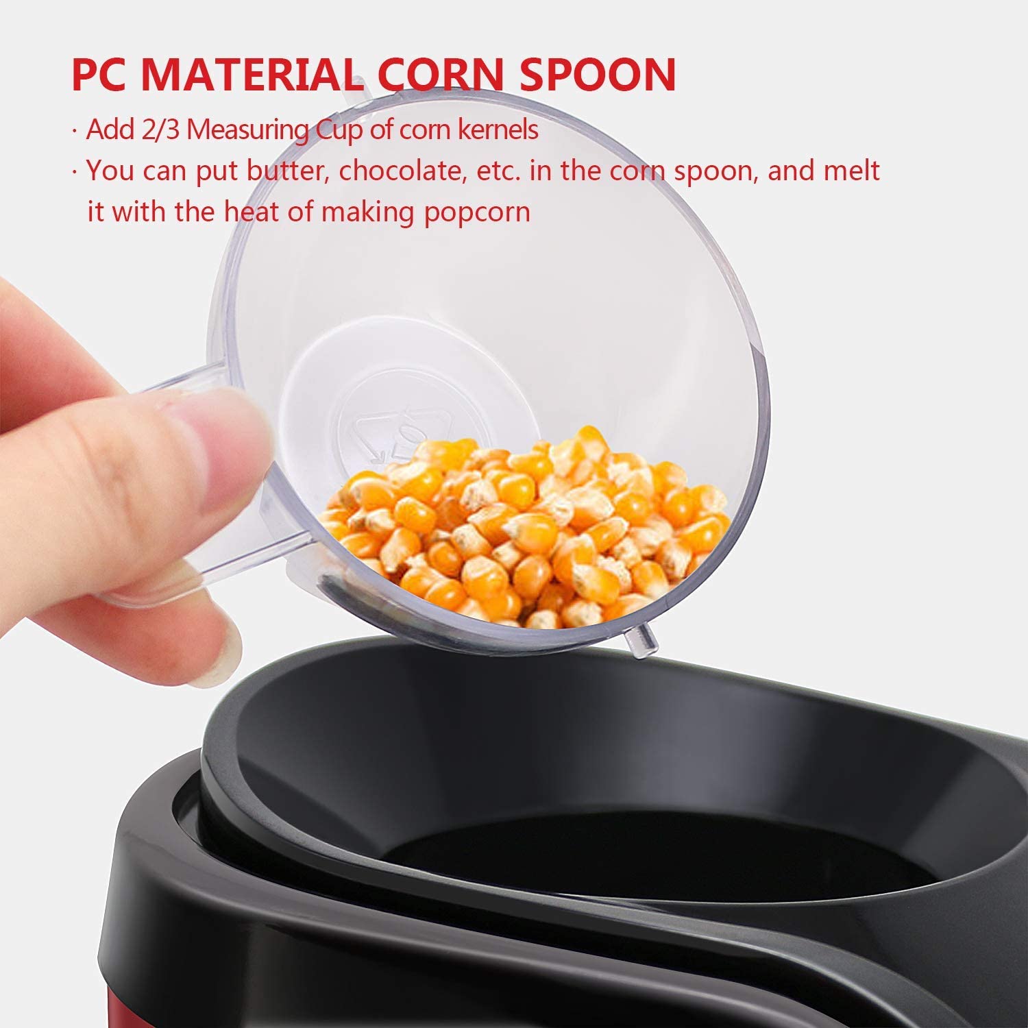 eWINNER Hot Air Popper Electric Popcorn Maker Machine No oil needed, Healthy & Delicious Snack for Kids Adults Home Party Snack Great for Holding Parties in Home & Watching Movies with Family