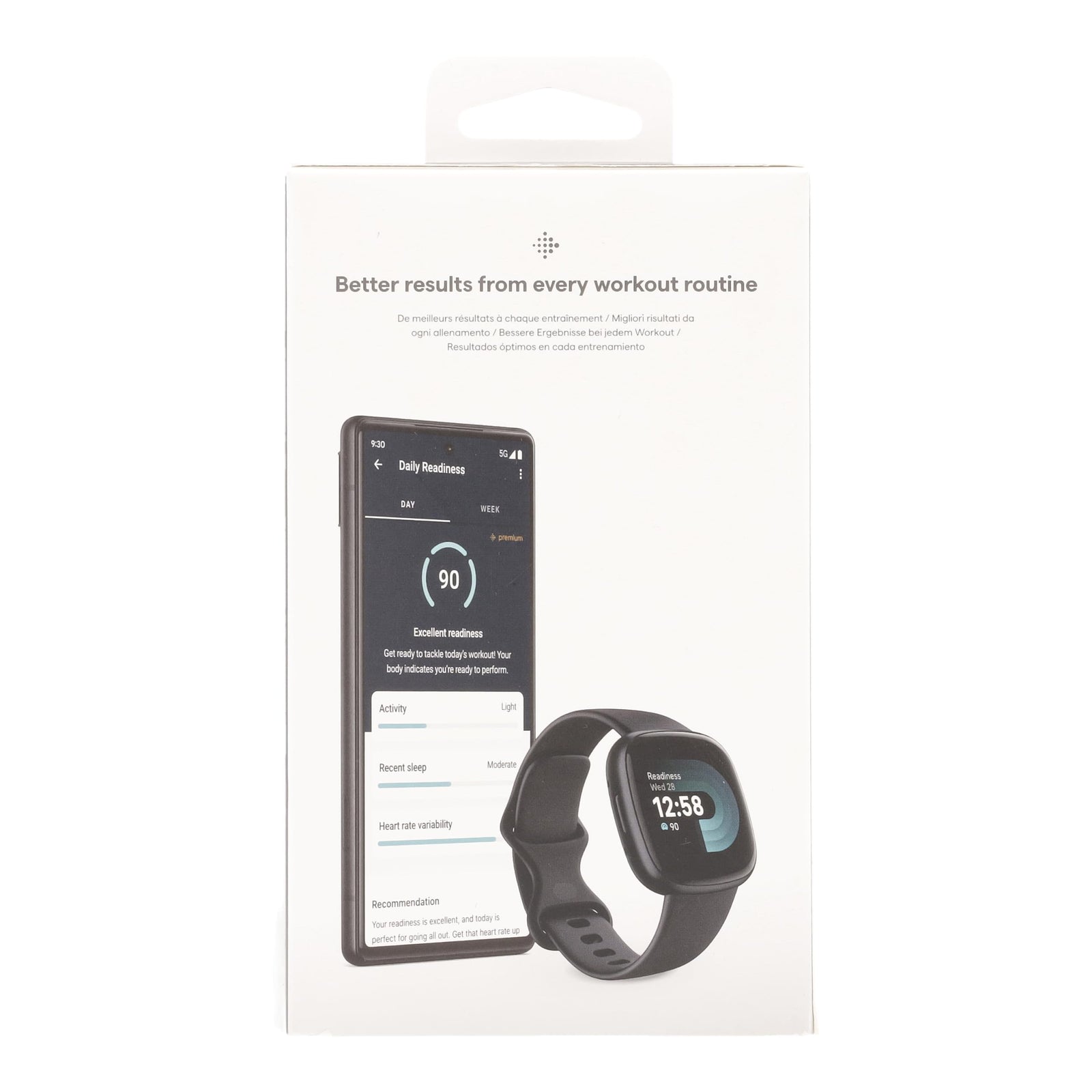 Fitbit Versa 4 Fitness Smartwatch with built-in GPS and up to 6 days battery life - compatible with Android and iOS. - Black/Graphite