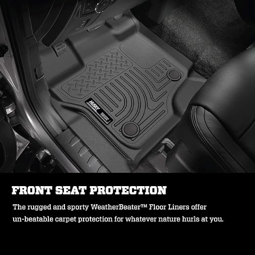 Husky Liners Weatherbeater Series | 2Nd Seat Floor Liner (Full Coverage) - Black | 19331 | Fits 2009-2014 Ford F-150 Supercrew Cab W/O Manual Transfer Case Shifter 1 Pcs